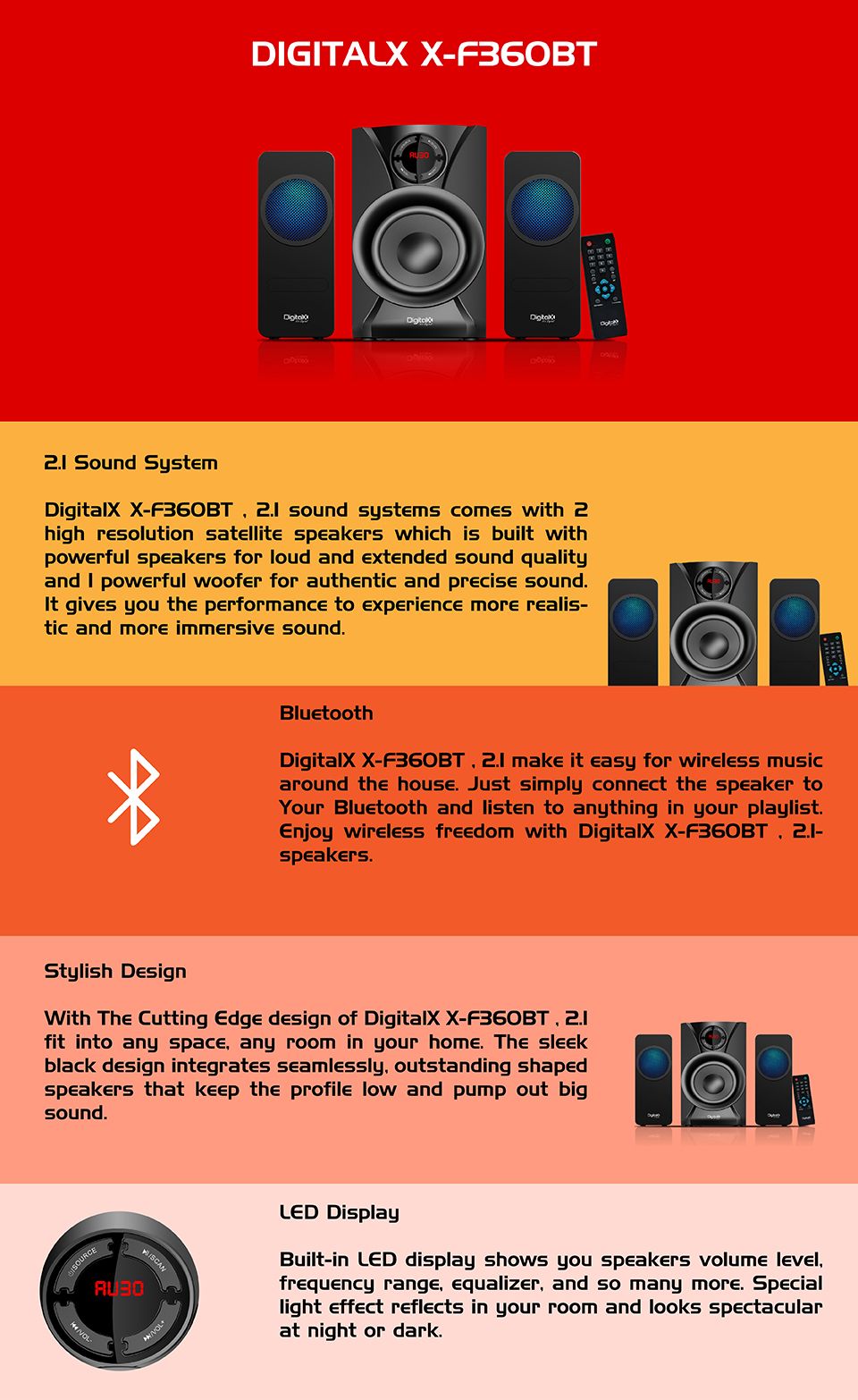 DigitalX XF360BT Speaker Price in Bangladesh 2021